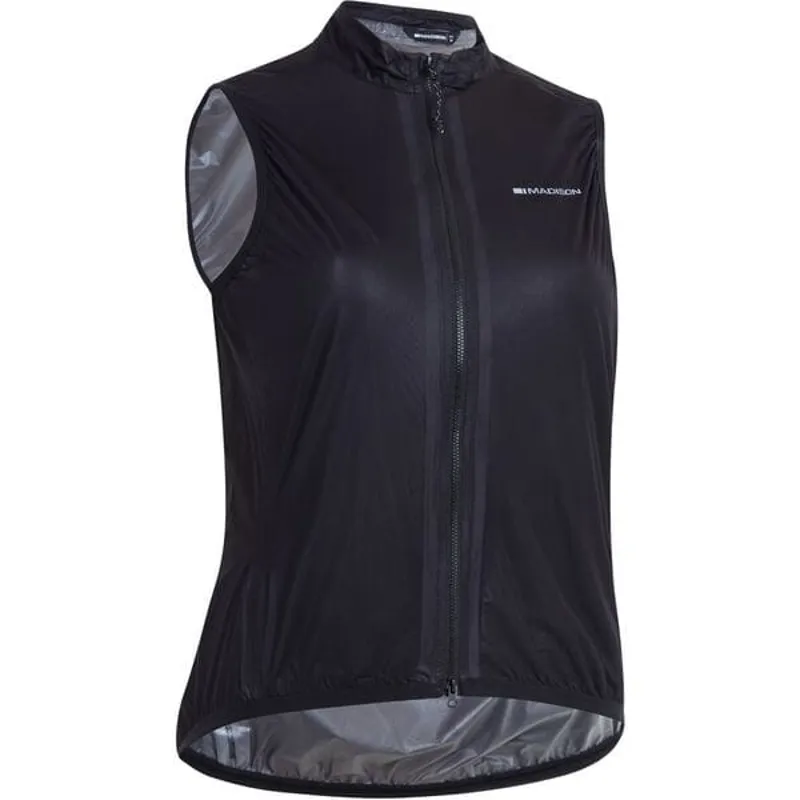 Madison Women's Flux Ultra Packable Waterproof Gilet in Black-1