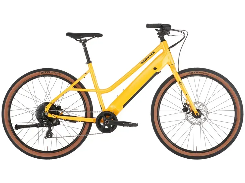 Kona Coco HD Electric Bike 2026 in Gloss Metallic Yellow w/ Charcoal Decals