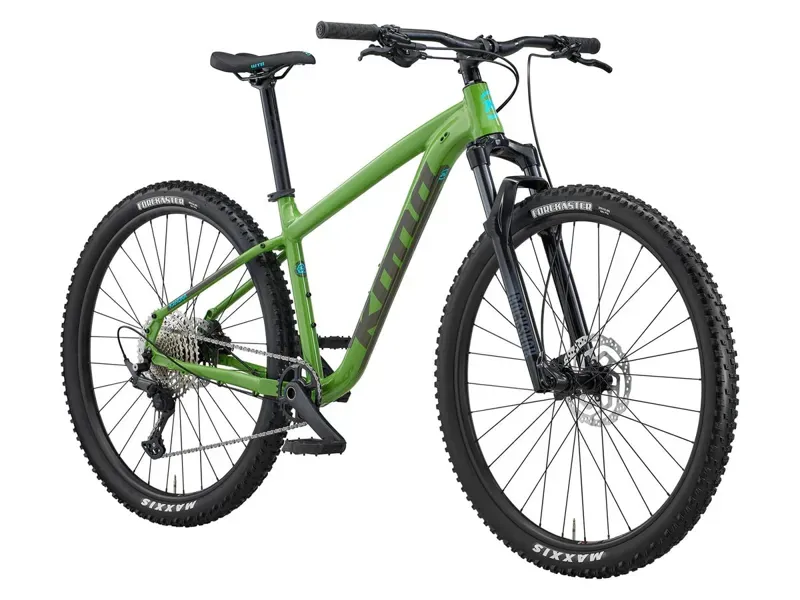 Kona Kahuna Hardtail Mountain Bike 2025 in Gloss Kiwi w/ Charcoal and Turquoise Decals-1