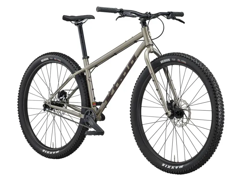Kona Unit Hardtail Mountain Bike 2025 in Gloss Metallic Grey w/ Chocolate and Tan Decals-1