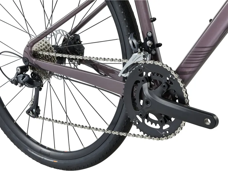 Liv Thrive 2 Womens Hybrid Bike 2024 in Gloss Charcoal Plum-4