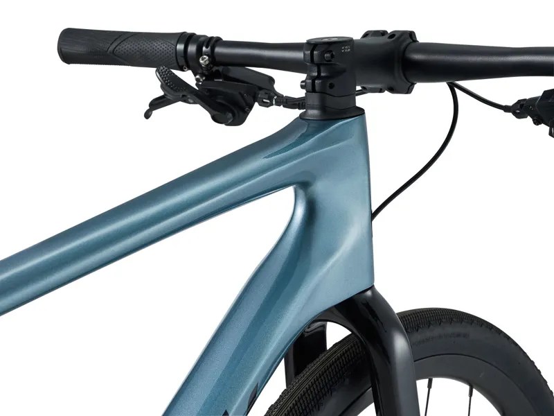 Thrive Advanced 1 Womens Hybrid Bike 2024 in Gloss Aged Denim/Carbon-4