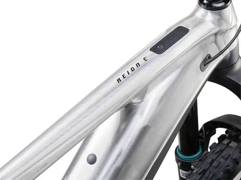 Giant Reign E+ 3 Electric Full Suspension Mountain Bike 2024 in Raw Aluminum-1