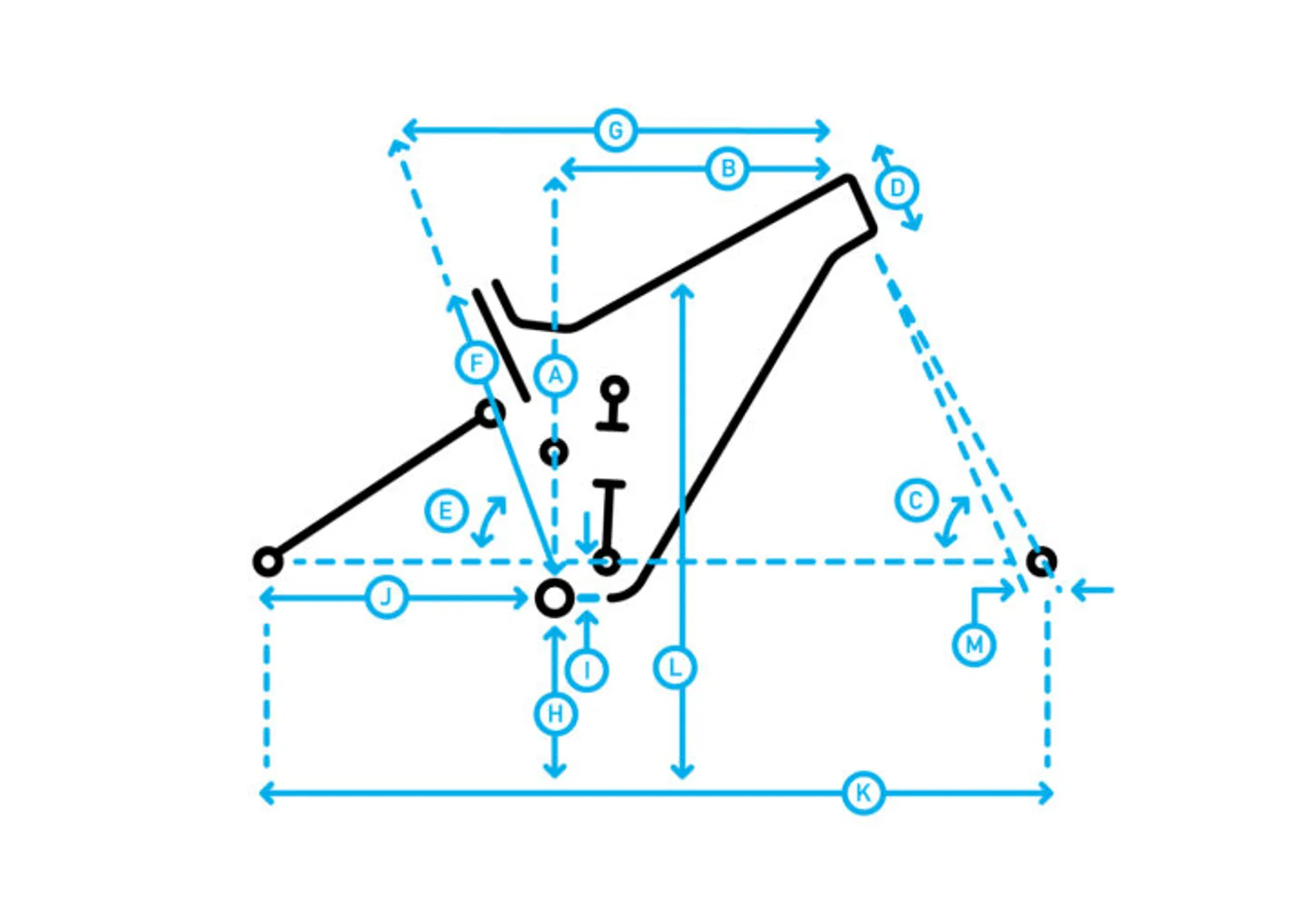 Geometry Diagram for Marin Quake Full Suspension Mountain Bike 