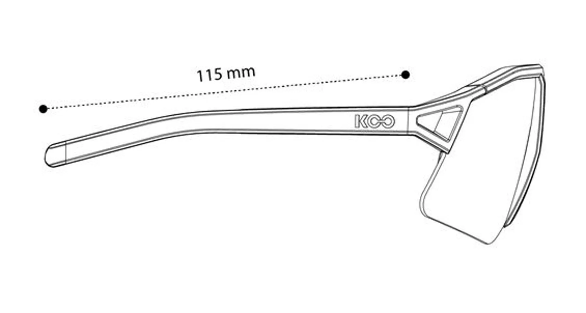 Koo Hype Sunglasses Side View Length 115 mm