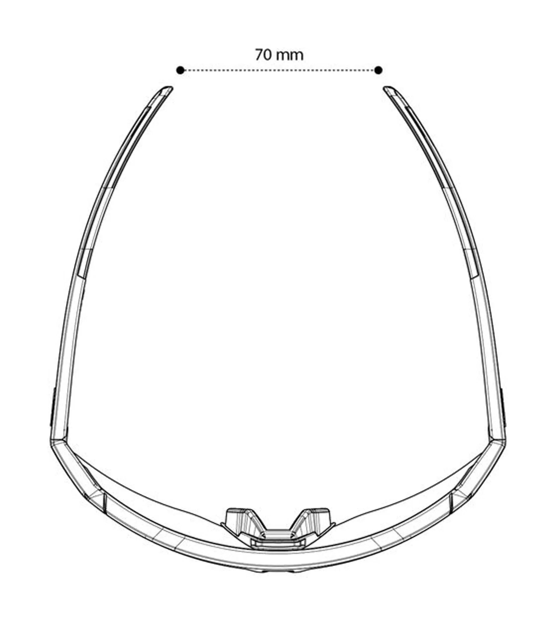 Koo Hype Sunglasses Top View Arms Tip-to-tip 70 mm