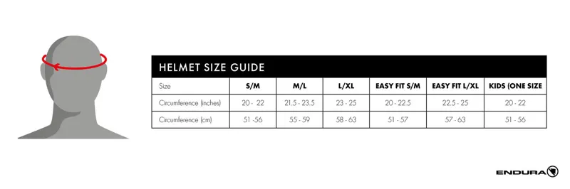 Alt Endura Helmet Sizing Guide