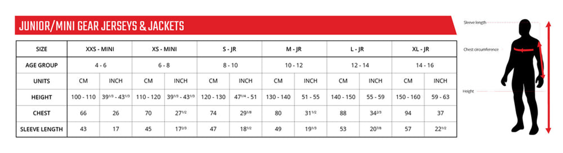 Leatt Junior Top Sizing Guide