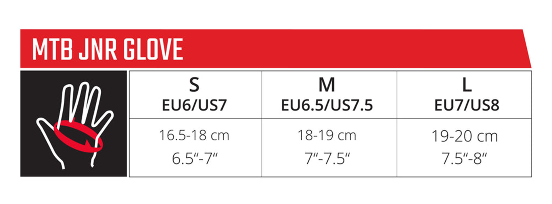Leatt Junior Gloves Sizing Guide