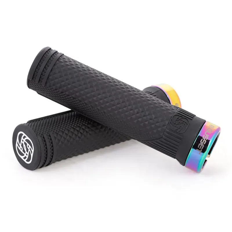 Gusset Components S2 Extra Soft Lock-on Grips in Oil Slick Black