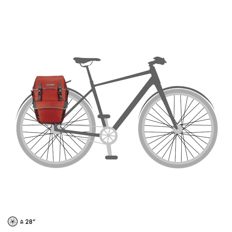 Ortlieb Bike-Packer Plus Pannier in Salsa/Dark Chili-1