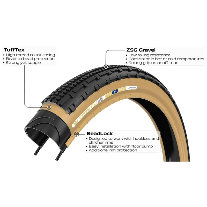 Panaracer Gravelking SK TLR 650b Gravel Tyre in Black-2