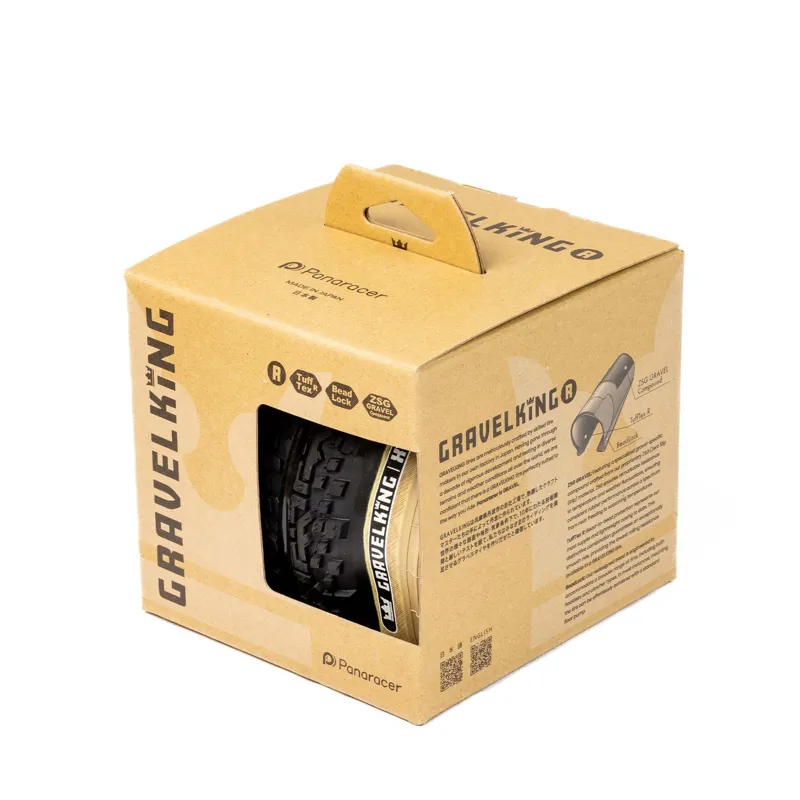 Panaracer Gravelking Slick R-Line TLR 700c Gravel Tyre in Black/Amber-3