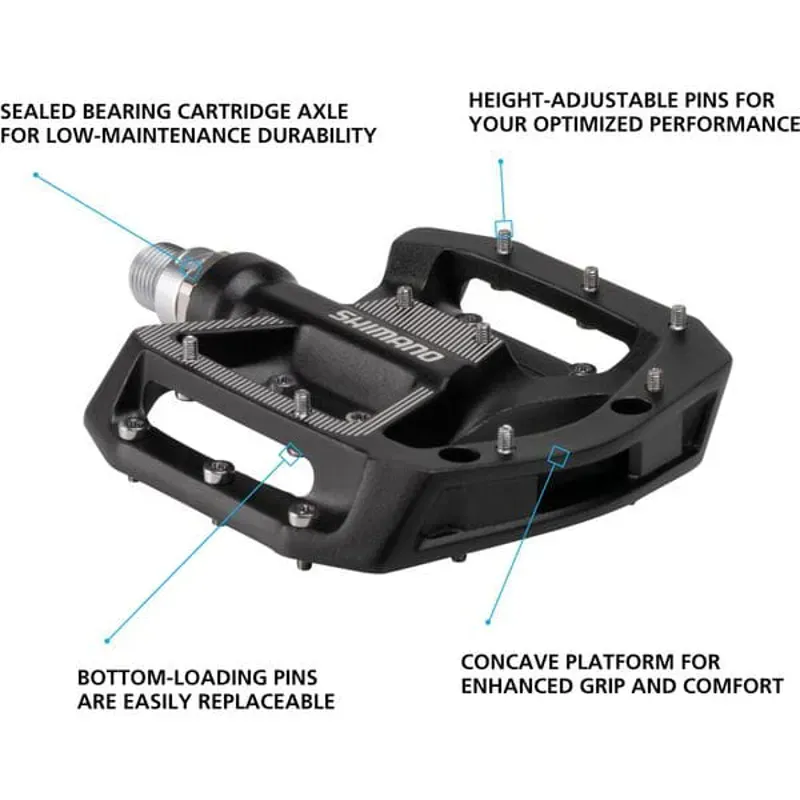 Shimano GR500 Flat Pedal in Black-1
