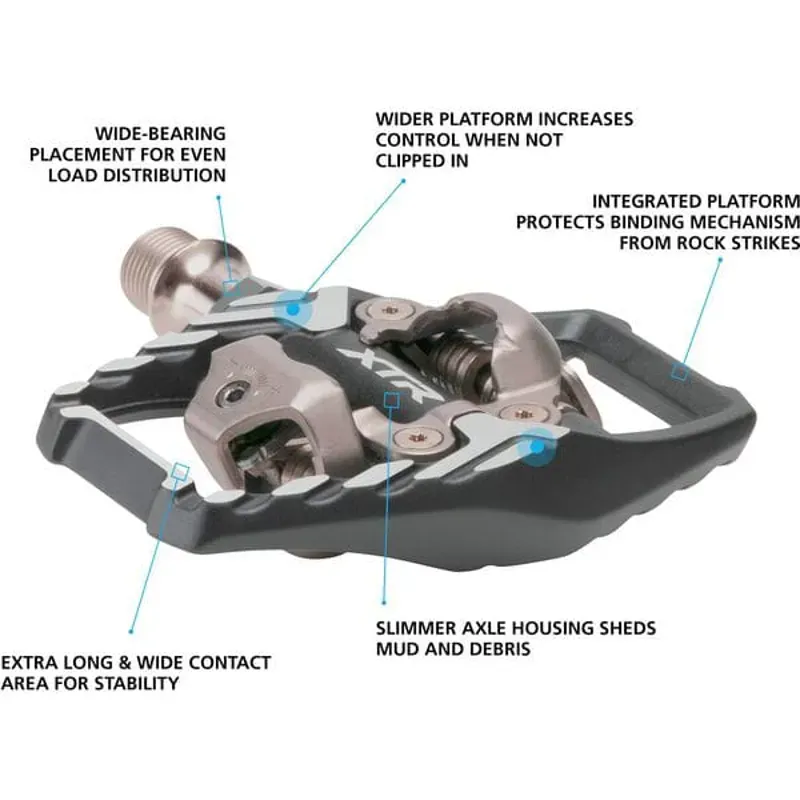 Shimano XTR M9120 Trail SPD Pedal in Grey/ Black 9/16 inches-1