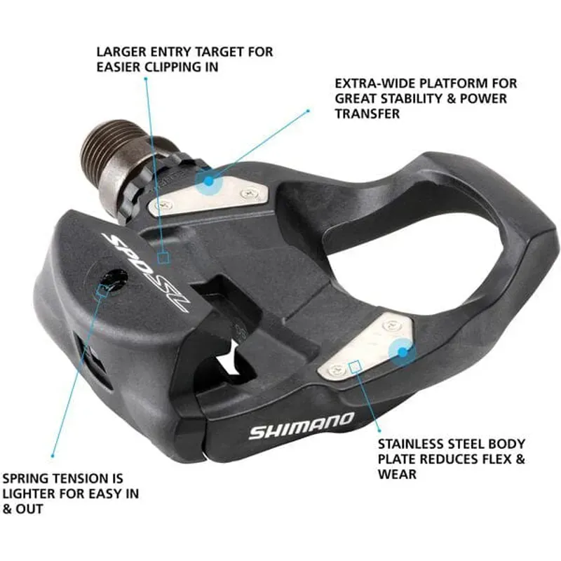 Shimano PEDAL PD-RS500 SPD-SL Road Pedals in Black-1