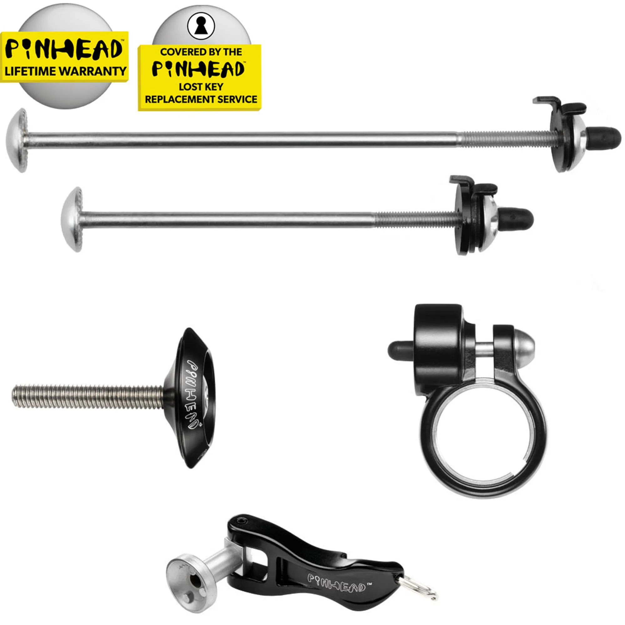 Pinhead Locking Quick Release 4-Pack for Wheels/Seatpost/ Headset