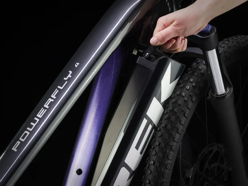 Trek Powerfly 4 625Wh Electric Hardtail Mountain Bike 2025 in Grey/Purple Flip-4