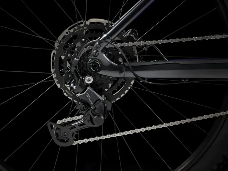 Trek Powerfly 4 625Wh Electric Hardtail Mountain Bike 2025 in Grey/Purple Flip-7