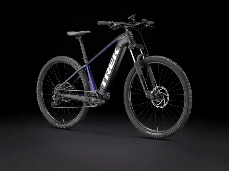 Trek Powerfly 4 625Wh Electric Hardtail Mountain Bike 2025 in Grey/Purple Flip-1