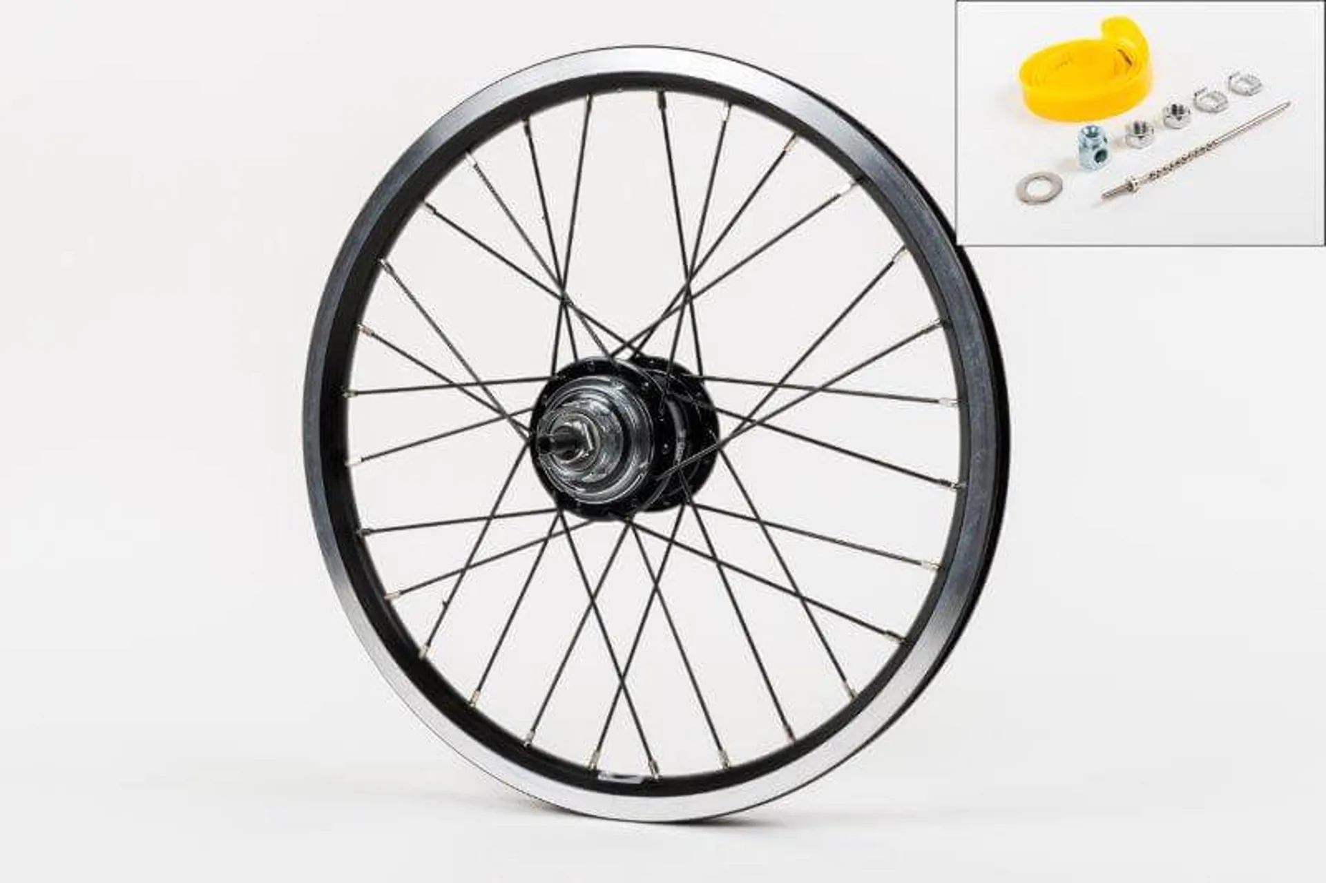Brompton Rear Wheel and Fittings for 6-spd BWR 3-spd in Black
