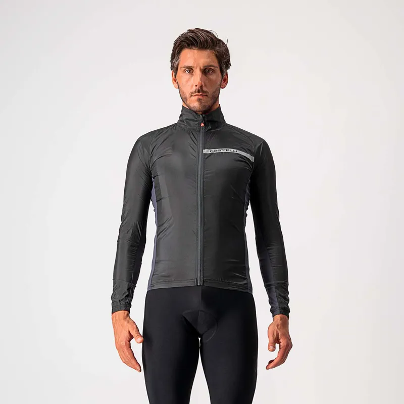 Castelli Squadra Stretch Jacket in Light Black and Dark Gray-1