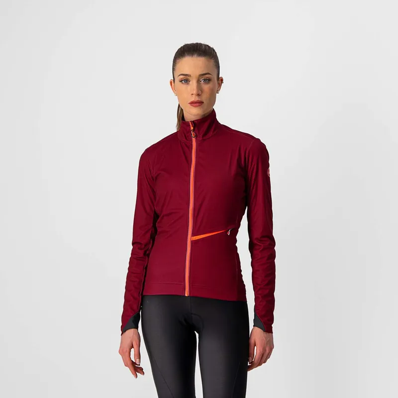 Castelli Go Women's Jacket in Bordeaux and Brilliant Pink-1
