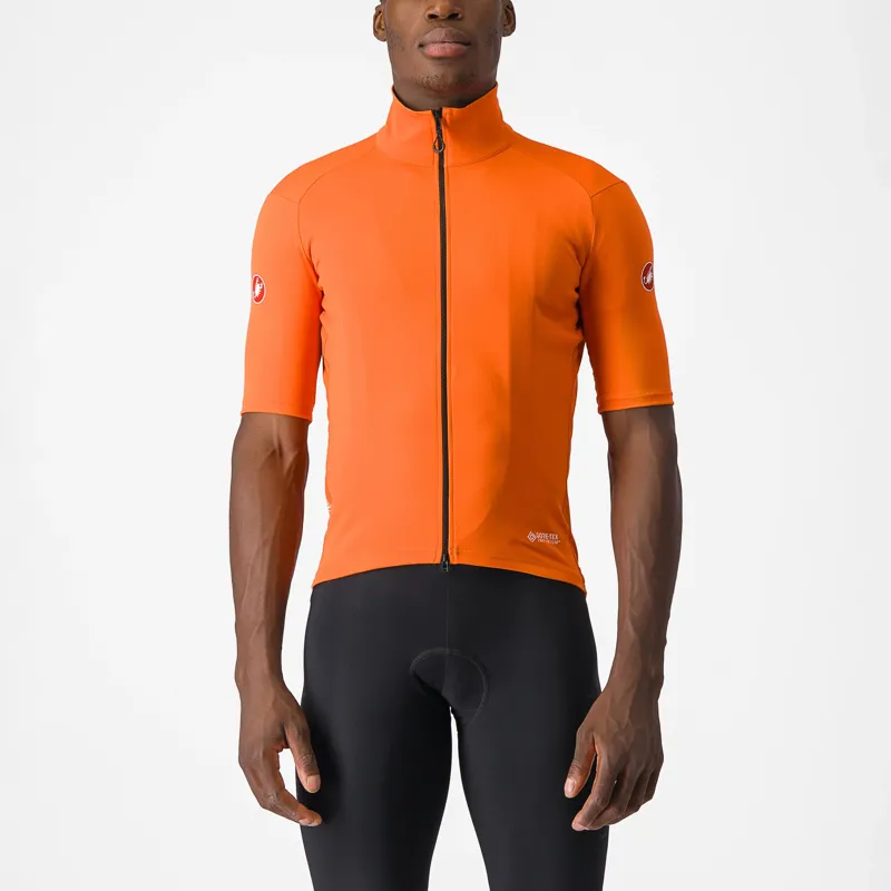 Castelli Perfetto RoS 2 Wind Short Sleeve Jersey in Red Orange