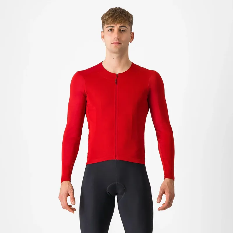 Castelli Fly Long Sleeve Jersey in Rich Red