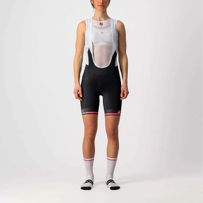 Castelli Giro 102 Velocissima Women's Bibshorts in Black/Rosa Giro