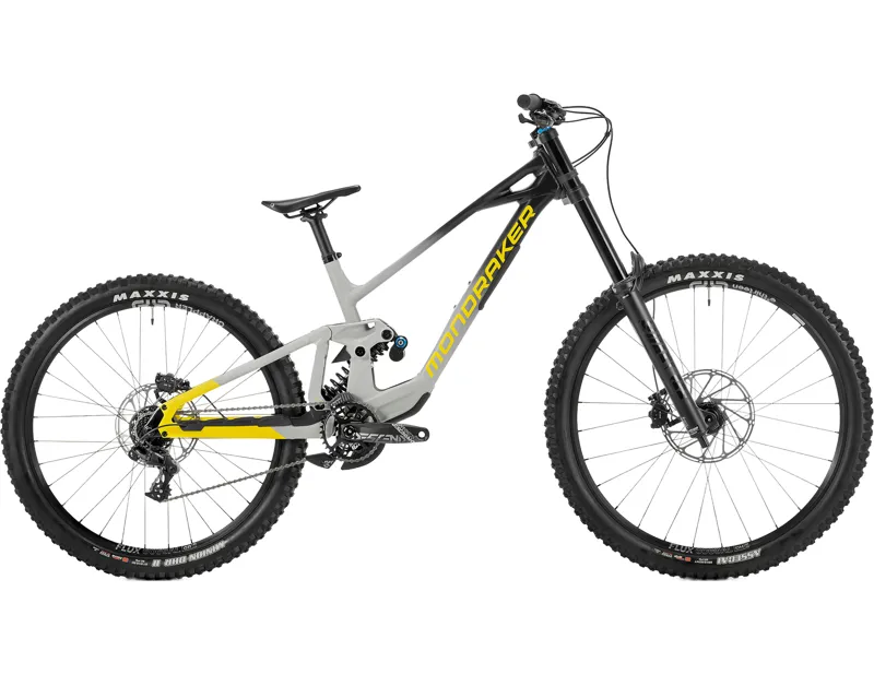 Mondraker SUMMUM R Mullet Full Suspension Downhill Mountain Bike 2027 in Fog Gray/Black/Yellow