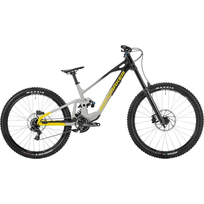 Balfes Bikes Mondraker SUMMUM R Mullet Full Suspension Downhill Mountain Bike 2027 in Fog Gray/Black/Yellow | Free postage over £30, £10 off first order, price match & 0% finance.