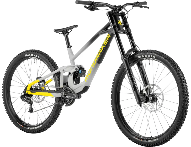 Mondraker SUMMUM R Mullet Full Suspension Downhill Mountain Bike 2027 in Fog Gray/Black/Yellow-2