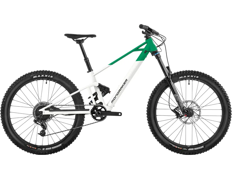 Mondraker F-PLAY Kids 24 inch Wheel Electric Full Suspension Mountain Bike 2027 in Optic White/Green