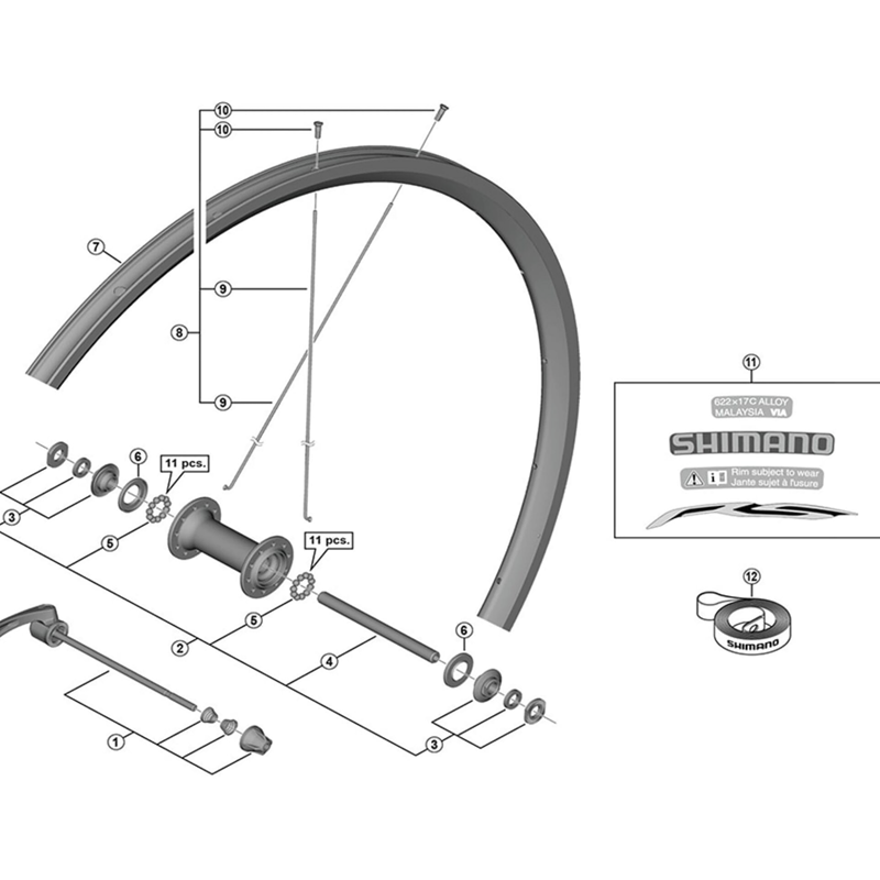 Balfes Bikes Shimano WH-R500 front spoke - 278 mm | Free postage over £30, £10 off first order, price match & 0% finance.