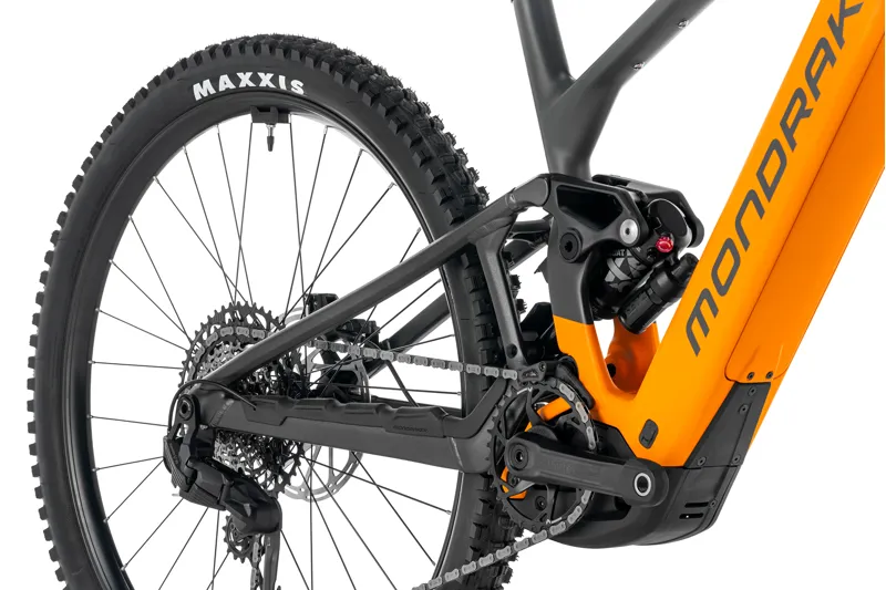 Mondraker Crafty Carbon S Electric Full Suspension Mountain Bike 2027 in Orange/Grey-4