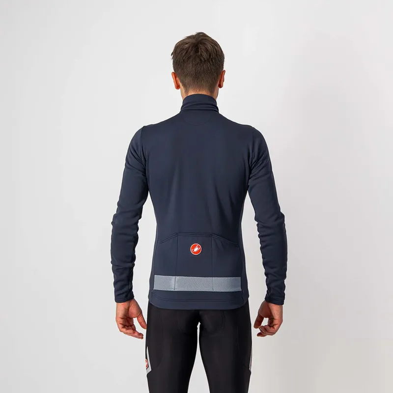 Castelli Puro 3 Long Sleeve Jersey in Savile Blue/Silver Reflex-2
