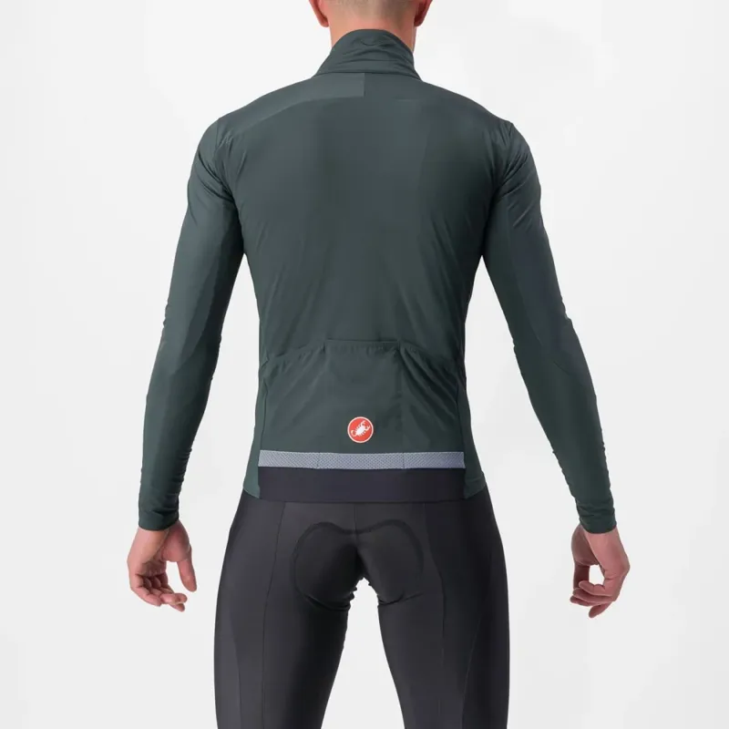 Castelli Beta RoS Jacket in Rover Green/Red Orange-1