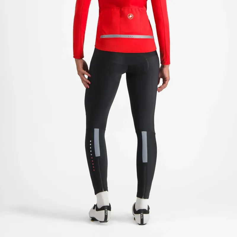 Castelli Sorpasso RoS Women's Bib Tights in Black/Silver Reflex-1