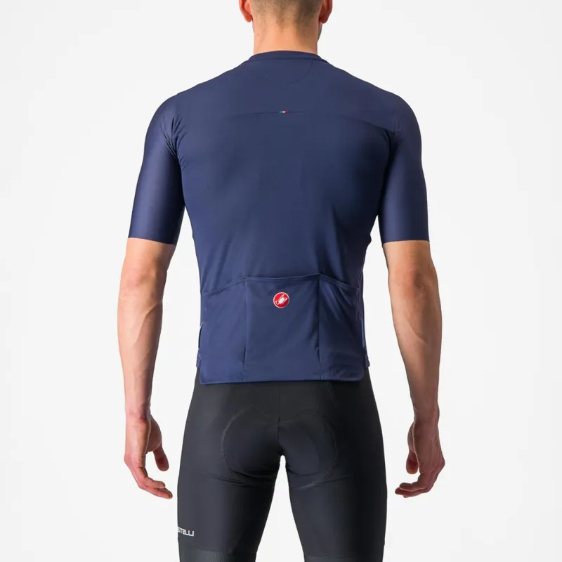 Castelli Prologo 7 Short Sleeve Jersey in Belgian Blue/Drive Blue/Silver-1
