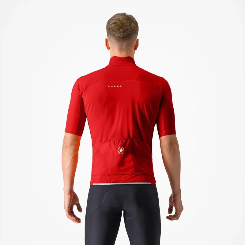 Castelli Perfetto RoS 2 Wind Short Sleeve Jersey in Rich Red-1