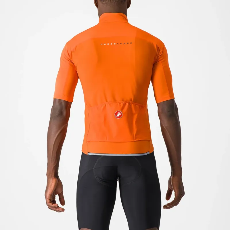 Castelli Perfetto RoS 2 Wind Short Sleeve Jersey in Red Orange-1