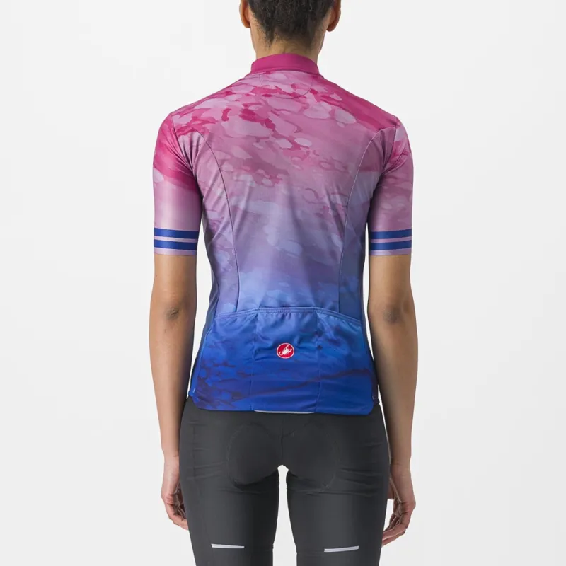 Castelli Marmo Women's Short Sleeve Jersey in Multicolour/Amethyst-1