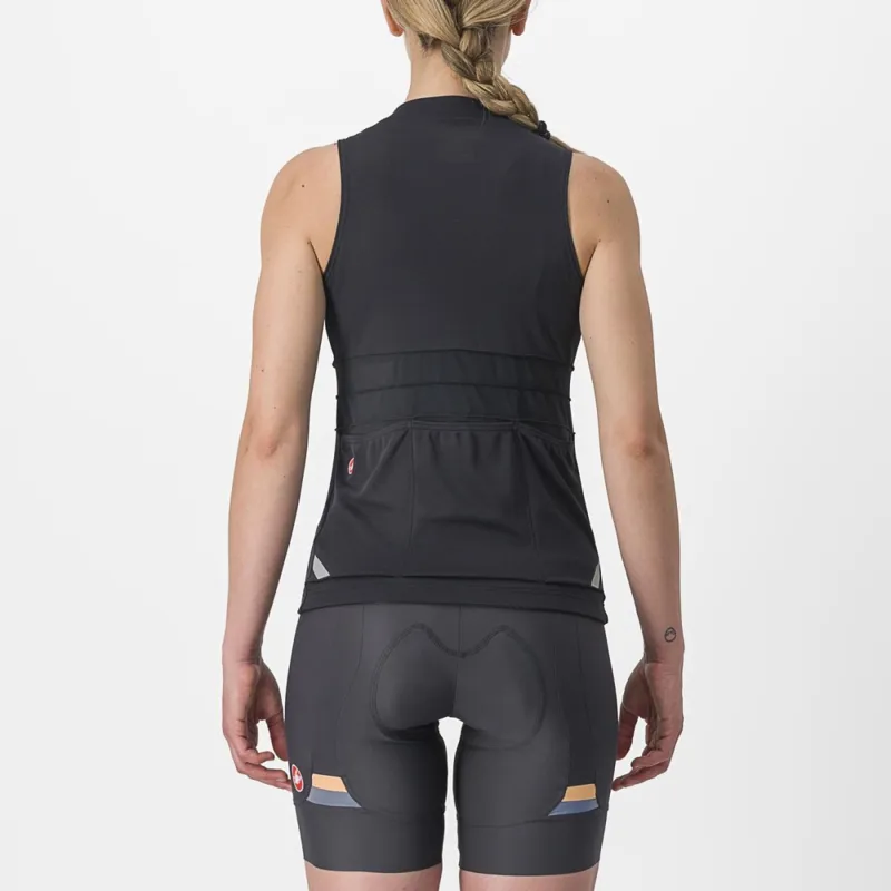 Castelli Anima 4 Women's Sleeveless Jersey in Black/Ivory-1