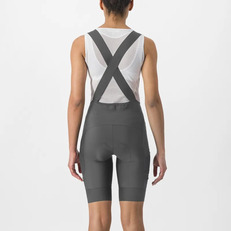 Castelli Unlimited Cargo Women's Bib Shorts in Gunmetal Grey-1