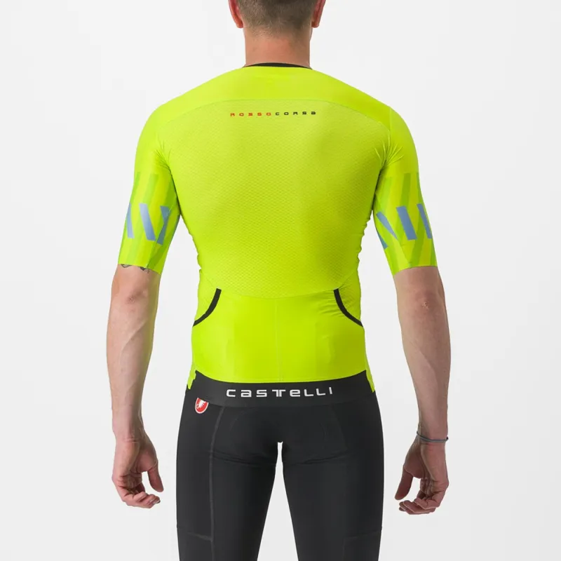 Castelli Free Speed 2 Race Top in Electric Lime/Niagara Blue-1