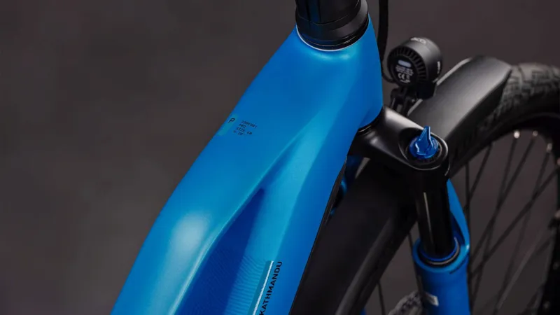 Cube Kathmandu Hybrid Comfort Pro 800 Trapeze Electric Hybrid Bike 2026 in Azure/Black-1