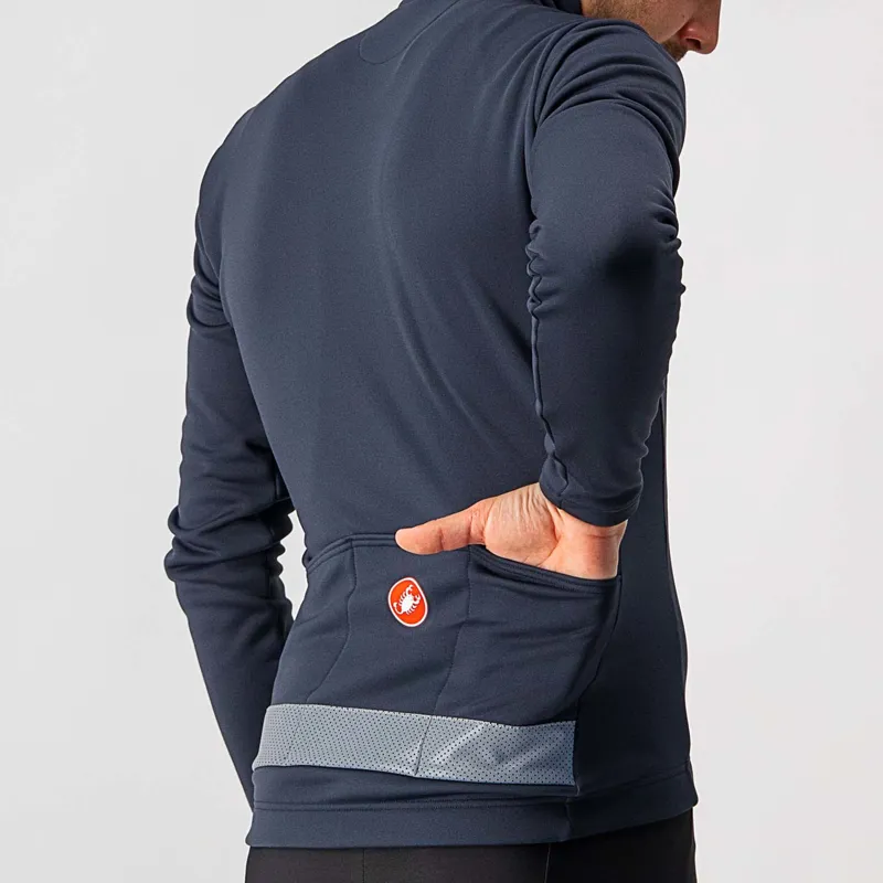 Castelli Puro 3 Long Sleeve Jersey in Savile Blue/Silver Reflex-3