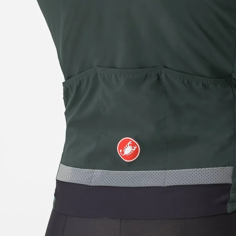 Castelli Beta RoS Jacket in Rover Green/Red Orange-2