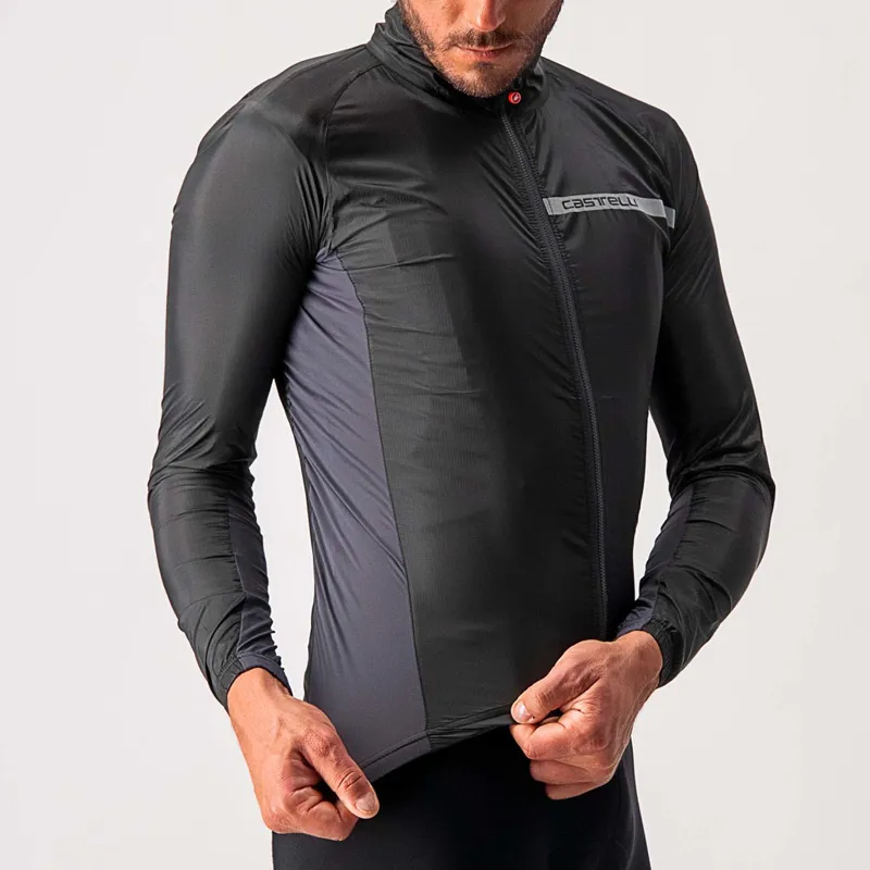 Castelli Squadra Stretch Jacket in Light Black and Dark Gray-3